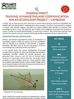 Training in marketing and communication for an ecotourism projet in Cambodia