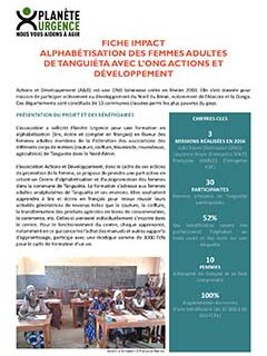 Alphabétisation des femmes adultes de Tanguiéta au Bénin